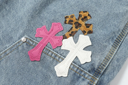 Chrome Hearts Vintage Cross Patchwork Washed Carpenter Denim Shorts 201