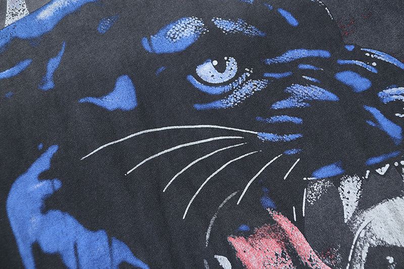 Letter Cheetah Pattern T-shirt