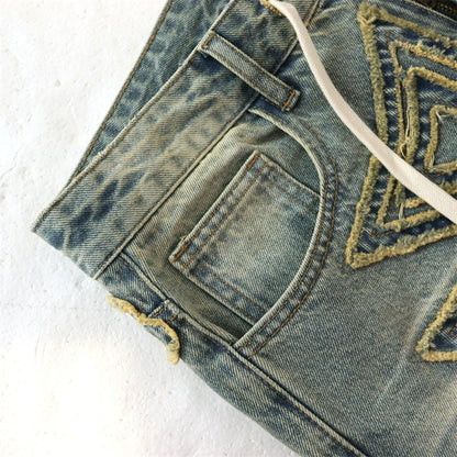 VALLEY Embroidered Letter Jeans #8261