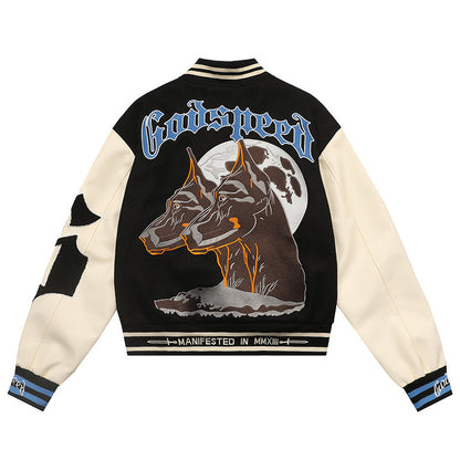 Godspeed Mens F.T.D Wool Varsity Jacket Black/blue