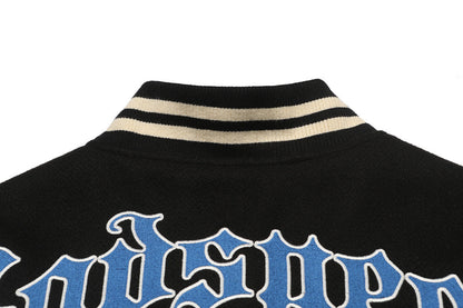 Godspeed Mens F.T.D Wool Varsity Jacket Black/blue