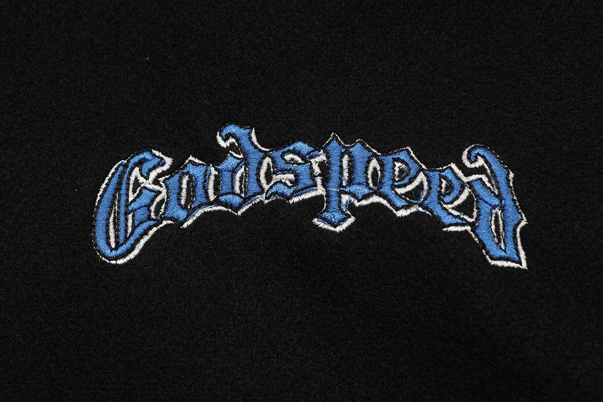 Godspeed Mens F.T.D Wool Varsity Jacket Black/blue