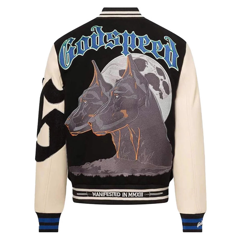 Godspeed Mens F.T.D Wool Varsity Jacket Black/blue