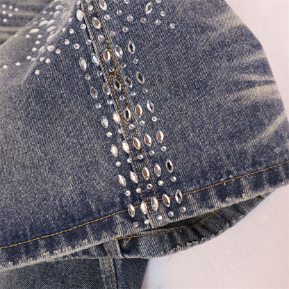 VALLEY Rhinestone Denim Shorts #8692