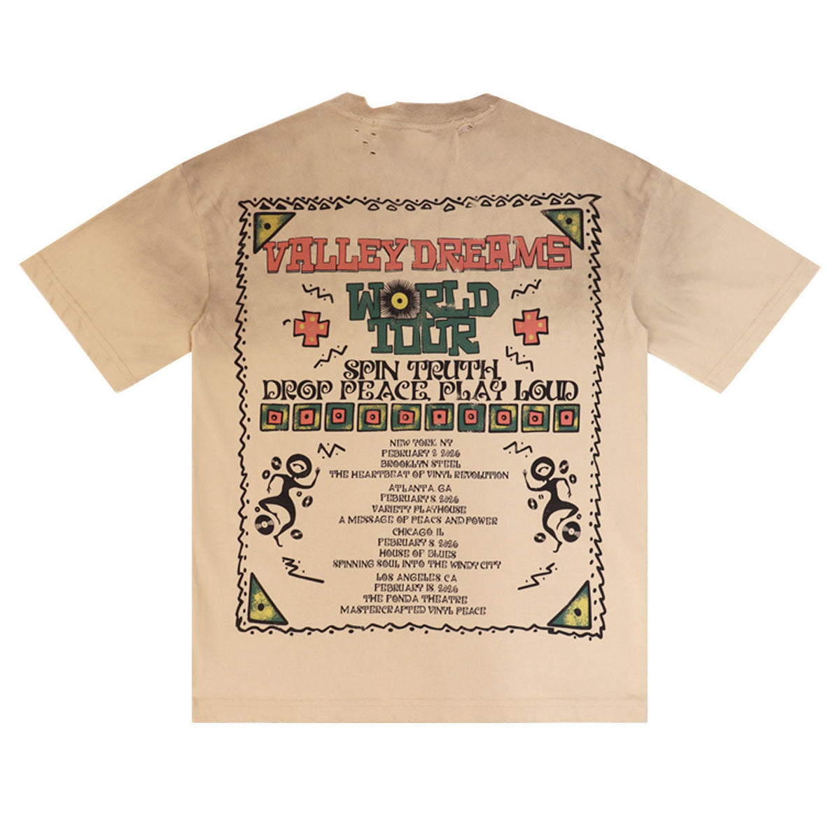 Letter Print Distressed T-shirt