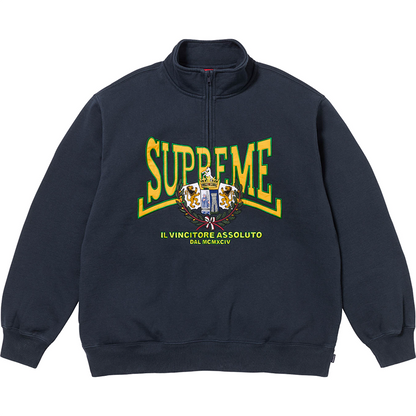 Supreme Crest Applique Half Zip Sweatshirts