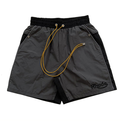 RHUDE Colorblock embroidered letters Shorts
