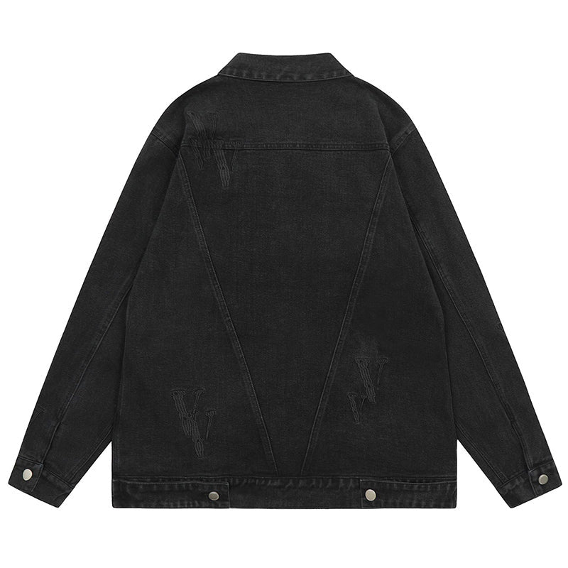 VLONE embroidered letter denim jacket