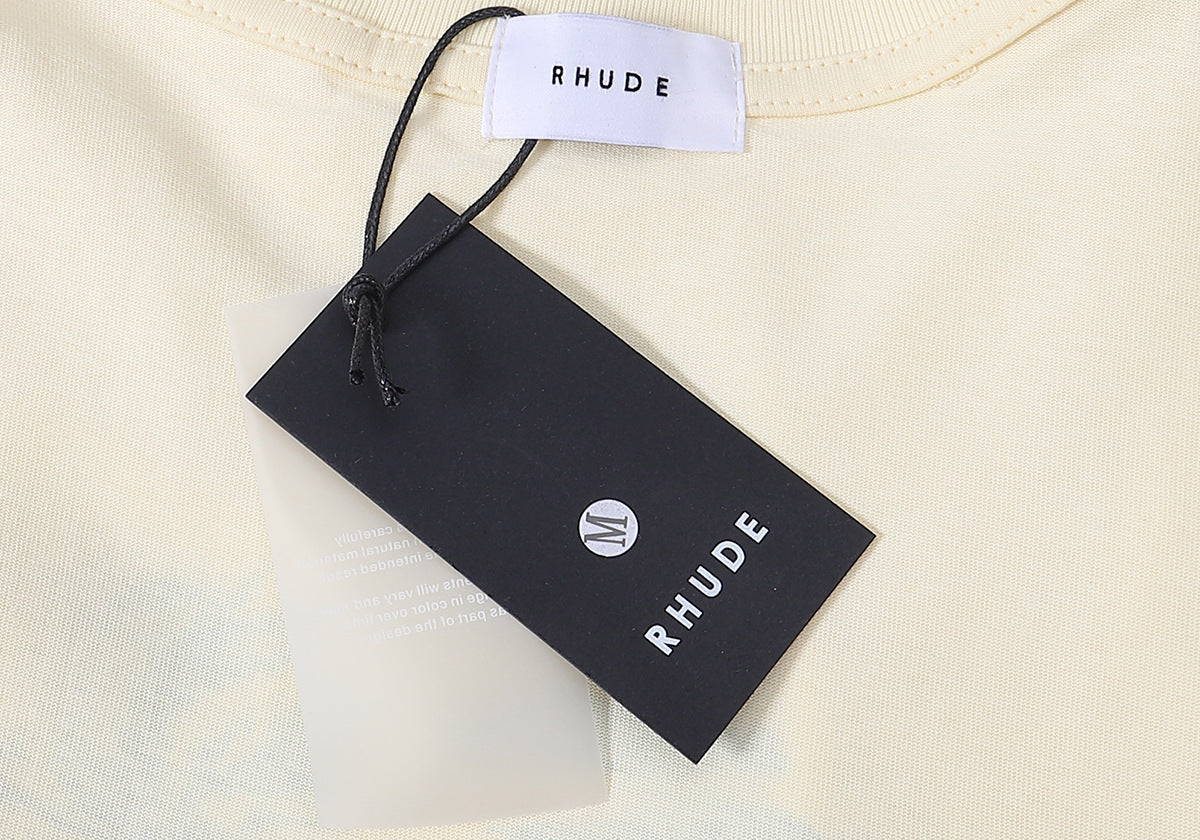 RHUDE Warning Logo Cotton Short-Sleeve T-Shirts RHUDE