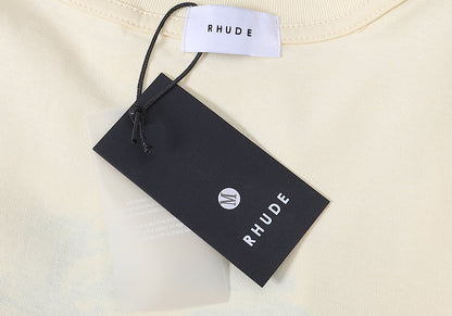 RHUDE Warning Logo Cotton Short-Sleeve T-Shirts RHUDE