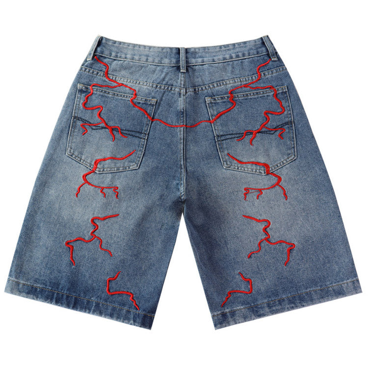 Letter Patterns Denim Shorts #8683