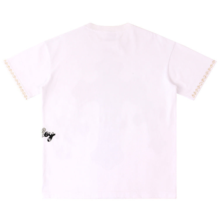 Letter Print Washed Distressed T-Shirt