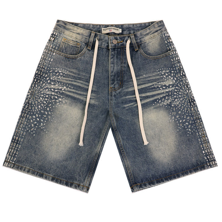 VALLEY Rhinestone Denim Shorts #8692