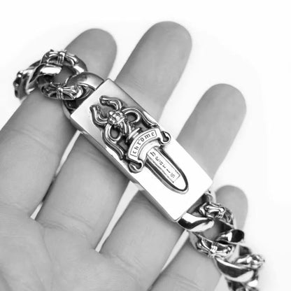 DAGGER ID FANCY LINK CLIP BRACELET 6