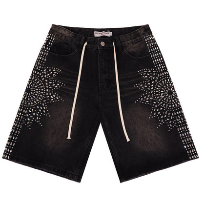 VALLEY Rhinestone Denim Shorts #8692